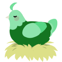 A leaf and spring chicken with a head pattern