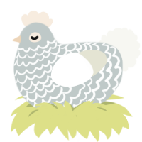 (unnamed), a silver and white chicken with a lace pattern
