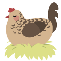 A beige and bark chicken with a half-lace pattern