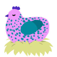 (unnamed), a lavender and sea chicken with a speckle pattern
