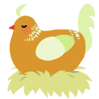 A orange and apple chicken with a neck-band pattern