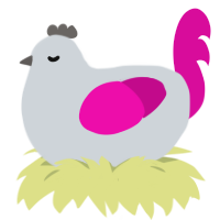 A mist and fuchsia chicken
