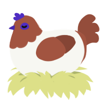 Dip, a white and russet chicken with a head pattern