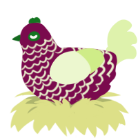 A wine and apple chicken with a lace pattern