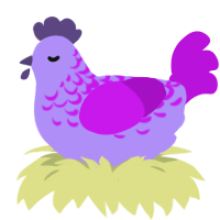 nežnost, a lilac and amethyst chicken with a half-lace pattern