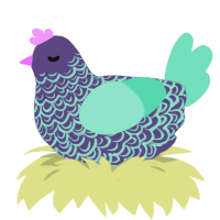 A overcast and mint chicken with a double-lace pattern