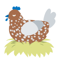 need to be renamed, a brown and mist chicken with a speckle pattern