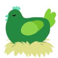 A viridian and grass chicken