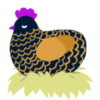 A tumblr and orange chicken with a lace pattern