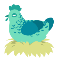 A mint and sea chicken with a half-lace pattern