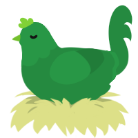 (unnamed), a viridian chicken with a head pattern