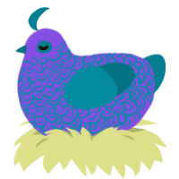 Bundle, a blurple and sea chicken with a double-lace pattern