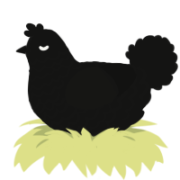 Someone behind you, a black chicken with a lace pattern
