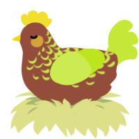 A russet and lime chicken with a half-lace pattern