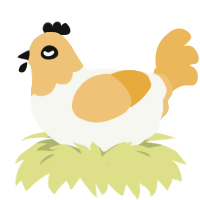 A white and honey chicken with a head pattern