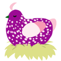 (unnamed), a plum and rose chicken with a speckle pattern