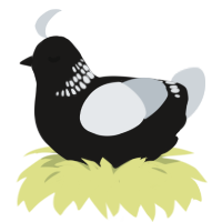 Lambawkghini, a sable and mist chicken with a neck-band pattern