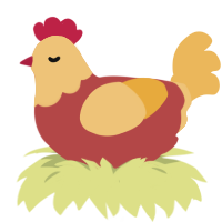 Casual formal, a red and honey chicken with a head pattern