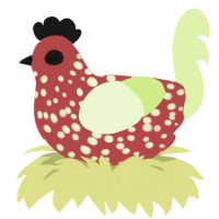 (unnamed), a red and apple chicken with a speckle pattern
