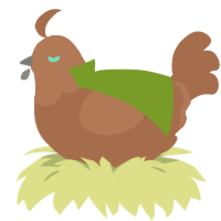 Jack Lebolen, a brown chicken with a head pattern