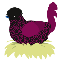 A black and wine chicken with a double-lace pattern