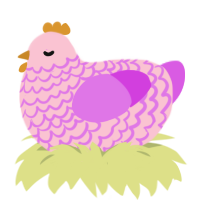 XOXO, a rose and orchid chicken with a lace pattern