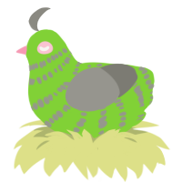 Zim, a grass and ash chicken with a bar pattern