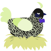 Bambino, a sable and apple chicken with a double-lace pattern