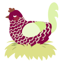 (unnamed), a maroon and apple chicken with a lace pattern