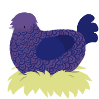 A overcast and navy chicken with a double-lace pattern