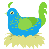 Frutiger, a sky and grass chicken with a half-lace pattern