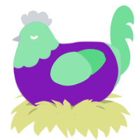 (unnamed), a violet and spring chicken with a head pattern
