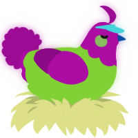A grass and plum chicken with a head pattern