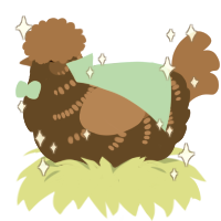 brownie 2, a bark and brown chicken with a half-bar pattern
