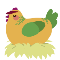 A orange and viridian chicken with a neck-band pattern