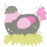 Glitter Lamp, a ash and pink chicken with a head pattern