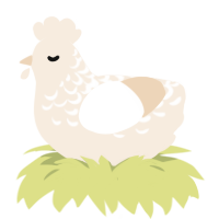 crem, a cream chicken with a half-lace pattern