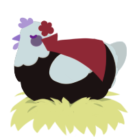 Iris, a sable and silver chicken with a head pattern
