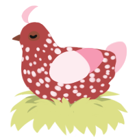 Light StrawBerry, a red and rose chicken with a speckle pattern