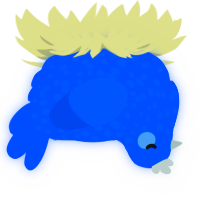 A ultramarine chicken with a speckle pattern