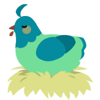 Seafoam, a spring and sea chicken with a head pattern