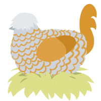 silt, a mist and orange chicken with a lace pattern