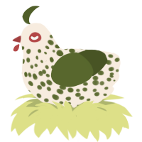 (unnamed), a cream and olive chicken with a speckle pattern