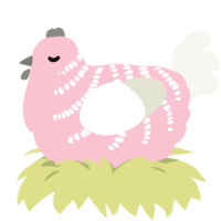 (unnamed), a rose and white chicken with a half-bar pattern
