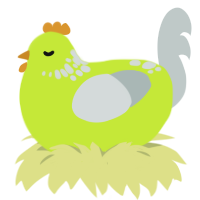 425 eggs, a lime and silver chicken with a neck-speckle pattern