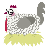 Louis, a white and ash chicken with a lace pattern