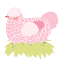 A rose chicken with a lace pattern