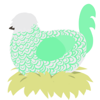 Sigewinne, a black and wine chicken with a double-lace pattern