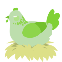 Snot Jr, a gluppy and grass chicken with a neck-speckle pattern
