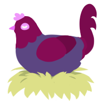 A overcast and wine chicken with a head pattern